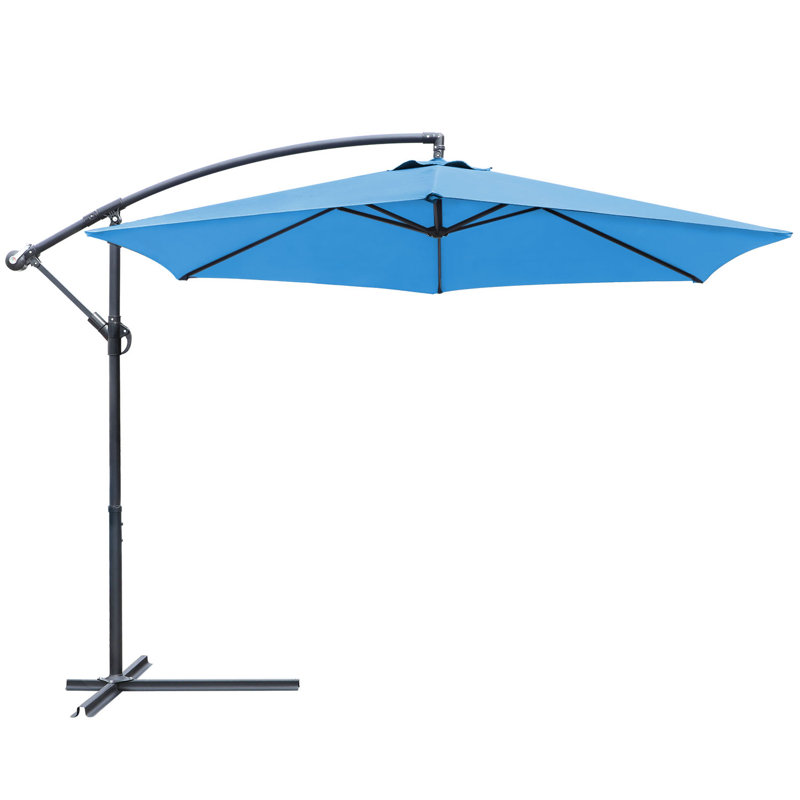 Parasol en porte-à-faux 10 pi Arabella, Bleu clair