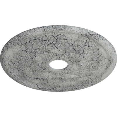 Médaillon de plafond raisin Endurathane, diamètre extérieur 22 5/8 po x P 3 5/8 po x P 5/8 po (convient aux auvents jusqu'à 5 3/8 po), finition craquelée blanche ultra pure peinte à la main