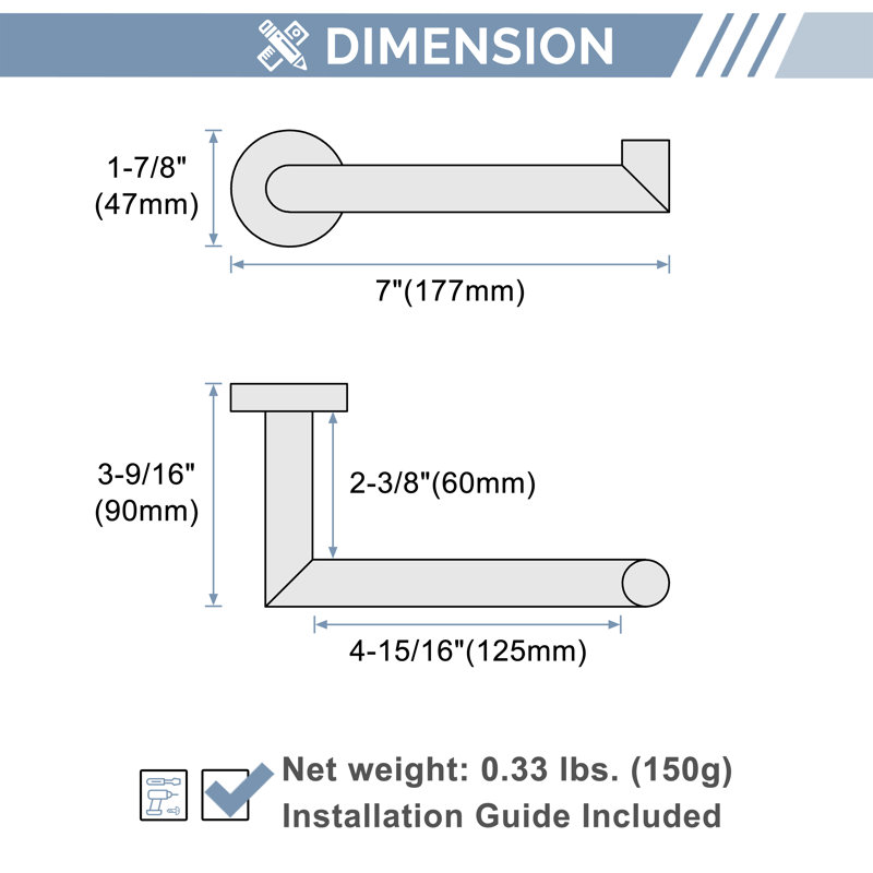 Wall Mounted Toilet Paper Holder, Matte Black