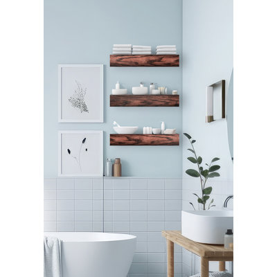 Emerald Lee 3 Piece Oak Floating Shelf