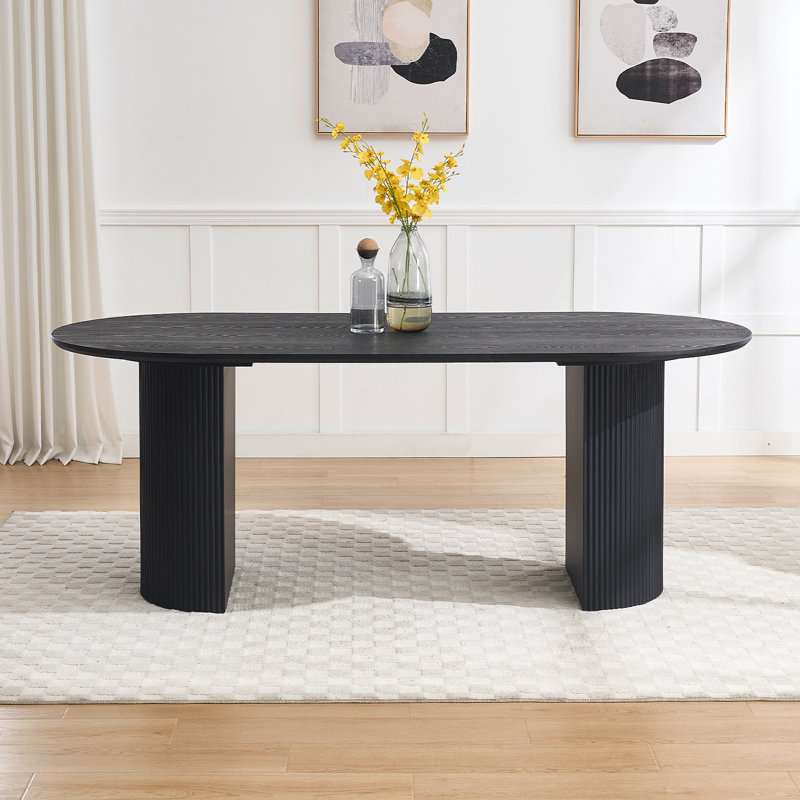Oval Dining Table Sets, Beige, 7 Pieces: Table, 6 Chairs
