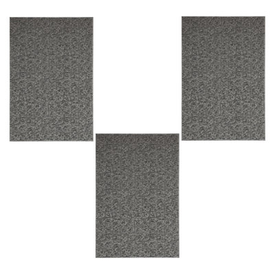 Ensemble de tapis intérieur / extérieur en nylon touffeté à la machine à motif géométrique gris