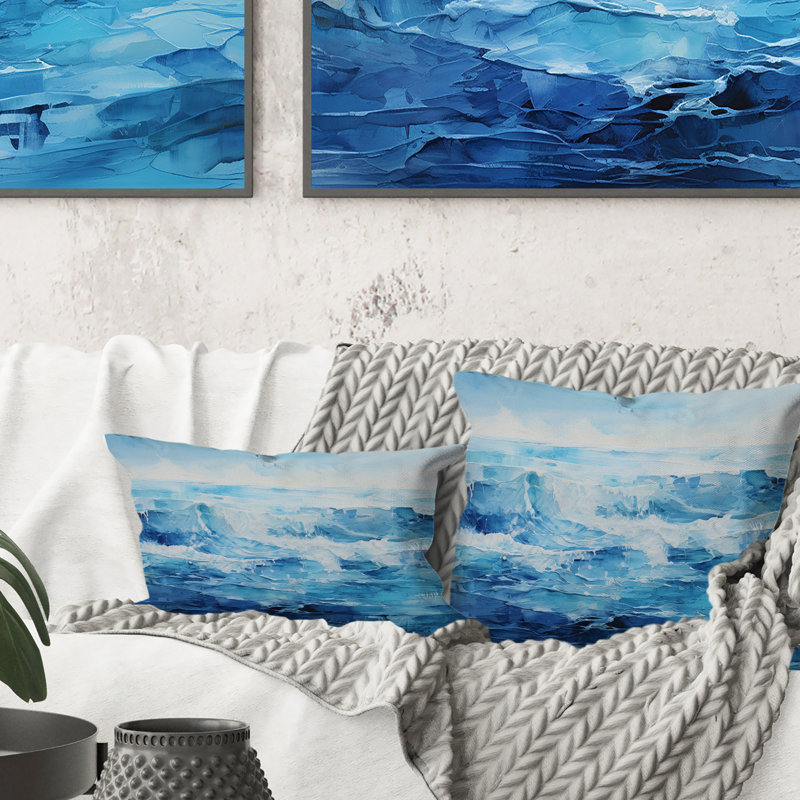 Ocean Sapphire Infinity III - Ocean Printed Throw Pillow