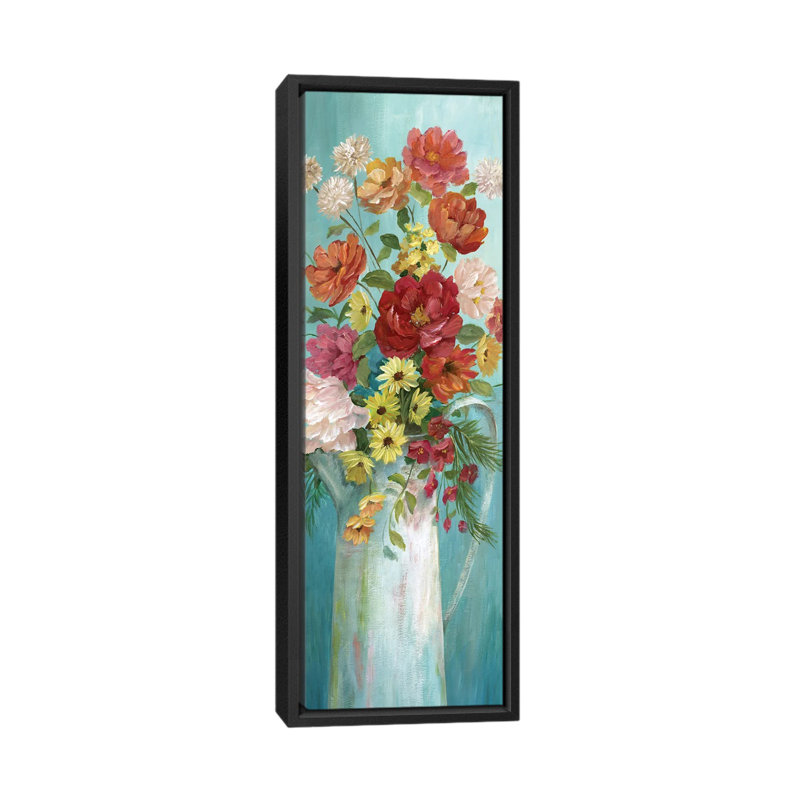« country bouquet ii » par nan, reproduction d’impression sur toile tendue, H 36 po x l 12 po x P 1,5 po, Cadre noir