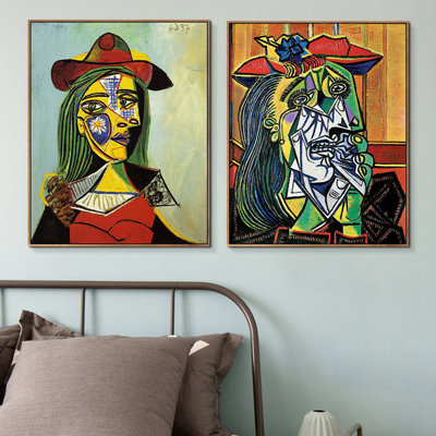Ensemble de 2 toiles encadrées par Pablo Picasso Wall Art Series # 16 Living Office Home Decorations