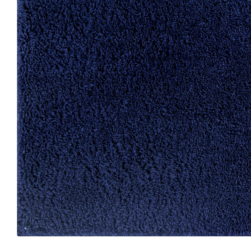Magdelyn Collection 100% Polyester Machine Washable 2 Piece Bathroom Rug Set, Navy, 2 PCs Set (17" x 24" | 17" x 24")