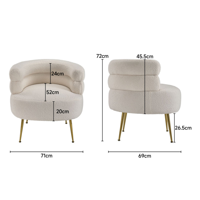 Teddy Hair Sofa, Gold, Beige
