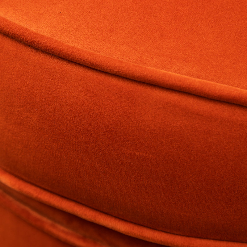 Fauteuil orange en velours par - base pivotante, revêtement contemporain à assise pivotante,