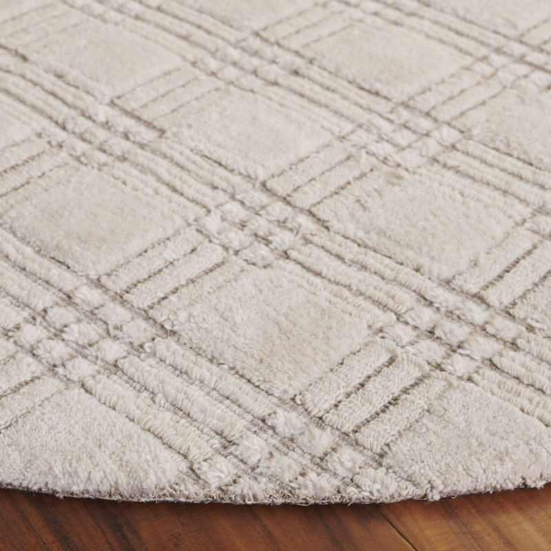 Genre Hand Loomed Performance Plaid Rug, Round 6'