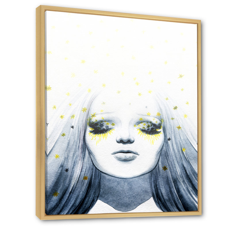 Glamour Quaintrelle - décoration murale glam sur toile, H 12 po x l 8 po x P 1 po, Cadre flottant brun