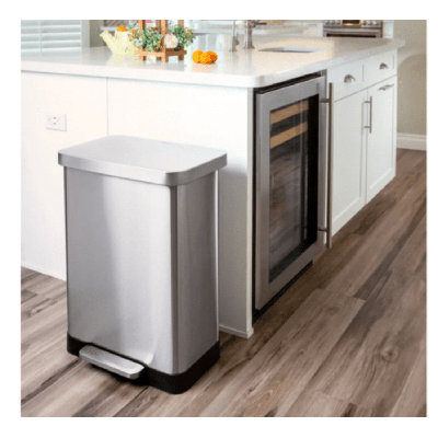 Poubelle de cuisine à pédale en acier inoxydable 20 gallons Qualiazero
