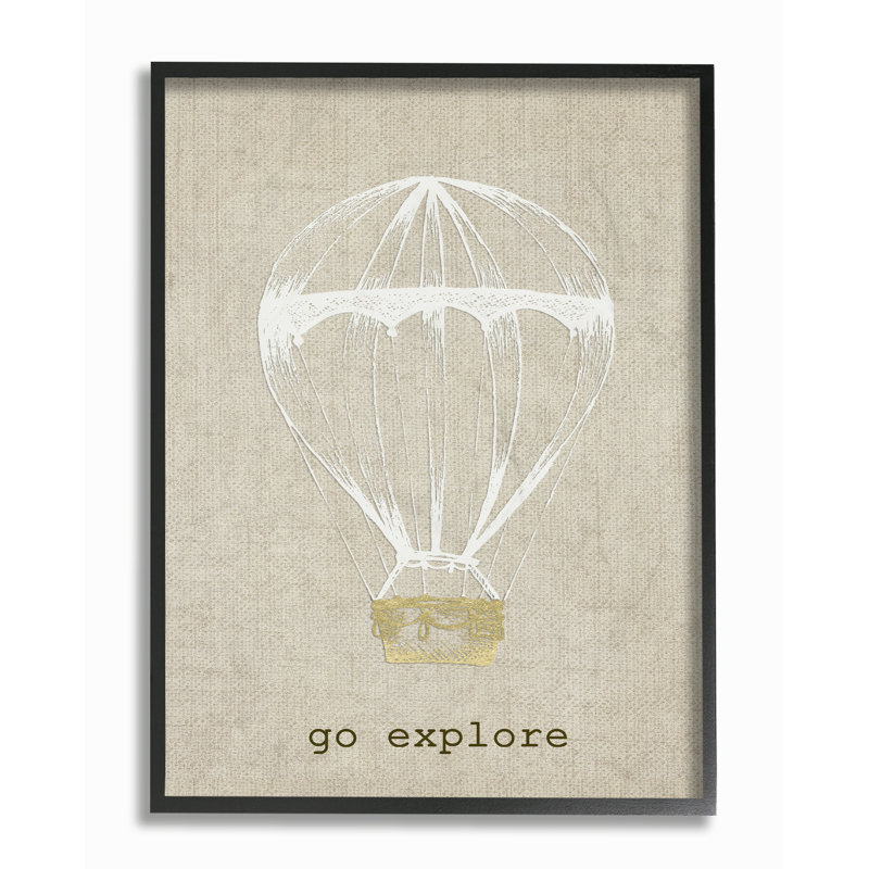 «Go Explore Hot Air Balloon», impression, H 20 po x l 16 po x P 1,5 po, Toile tendue
