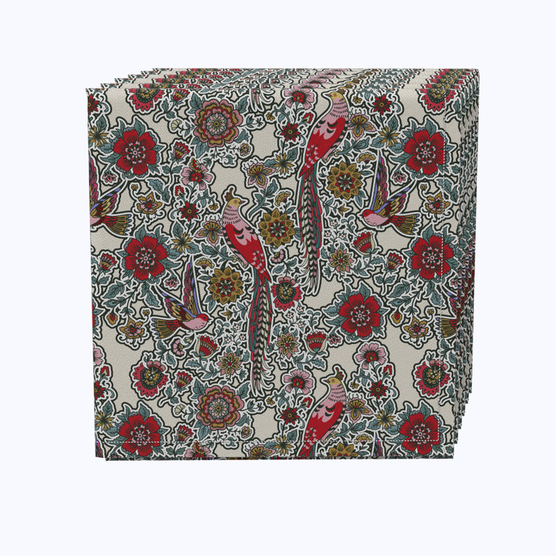 Caryville 100% Cotton Floral Square Napkin