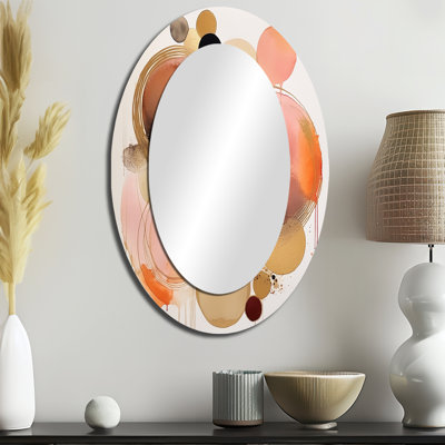 Miroir mural ovale moderne rose boho chic