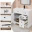 Meuble-lavabo simple 36 po avec comptoir d'évier Linsay, robinet en alliage de zinc, bois peint, portes à fermeture en douceur-44587752