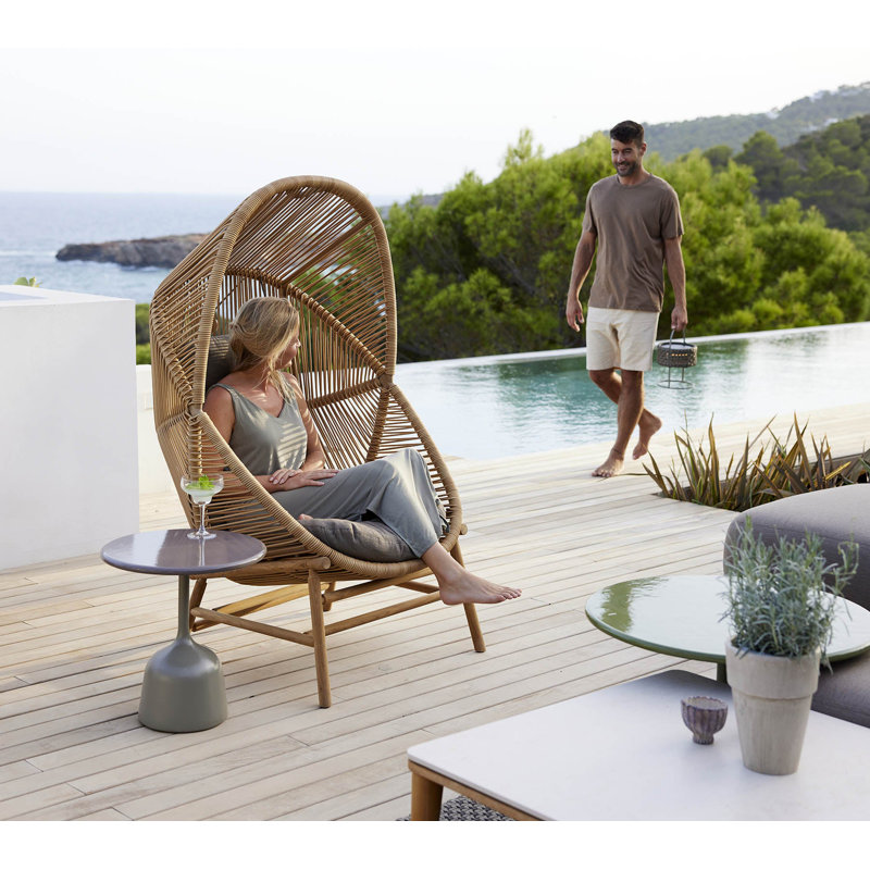 Hive Hanging Chair with Cane-line AirTouch Seat/Back Cushion, Dusty Green
