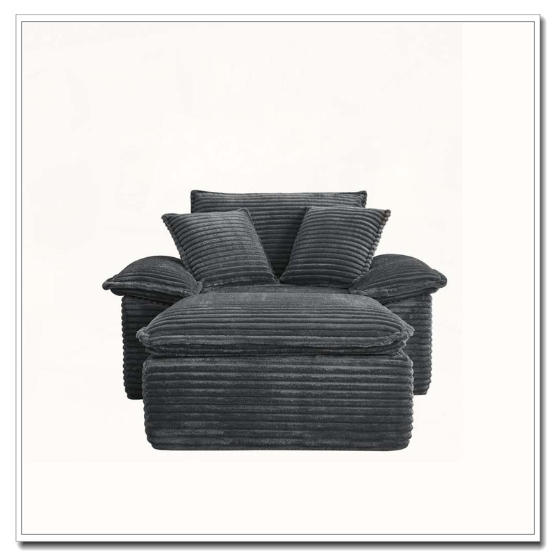 Fauteuil surdimensionné de 47 po, Gris
