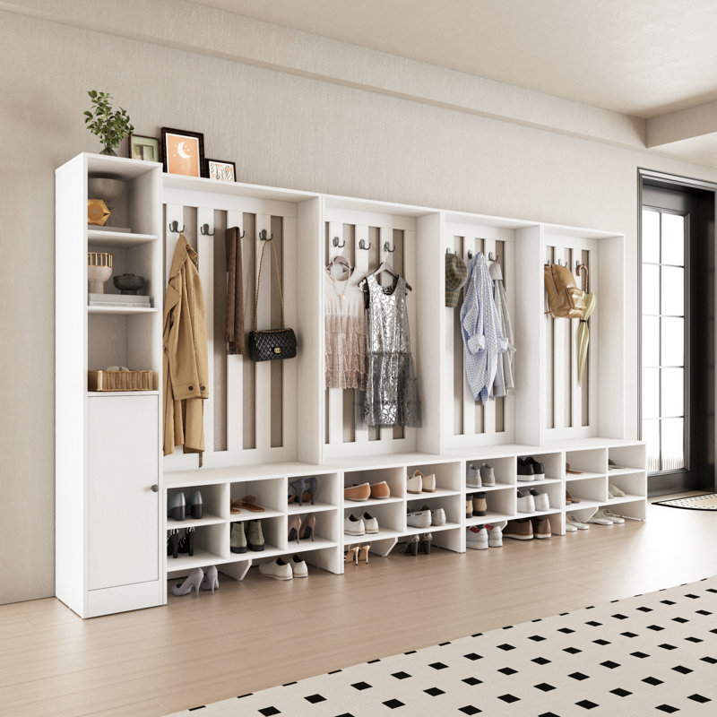 40 paires de range-chaussures avec tiroirs, organisateurs de rangement pour chaussures d'entrée avec armoire à porte et arbre d'entrée
