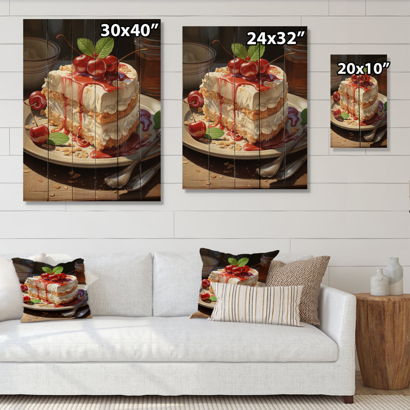 «Red Cheesecake Red I» sur bois, H 32 po x l 24 po x P 0,78 po