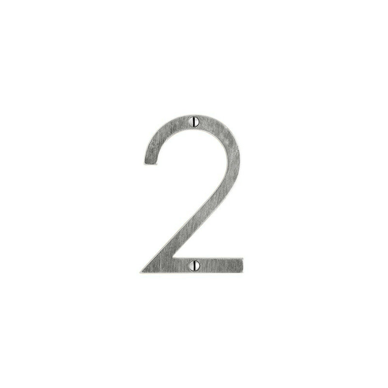 4" House Number, Silicon Bronze Brushed, 6, 2.75" H x 1.63" W x 0.25" D