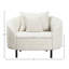 Rani White Boucle Round Back Barrel Chair with Throw Pillows