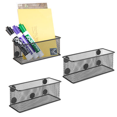 3-Piece Wire Metal Magnetic Supply Storage Basket 
