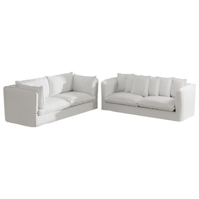 Modern 2-piece Living Room Set Washable Slipcovered Sofa With Accent Pillows by Latitude Run
