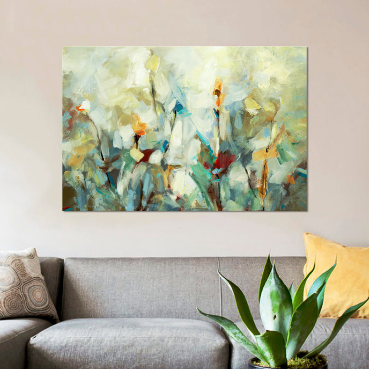 «Ode To Monet V», reproduction sur toile, H 26 po x l 40 po x P 1,5 po, Pas de tapis, Toile tendue
