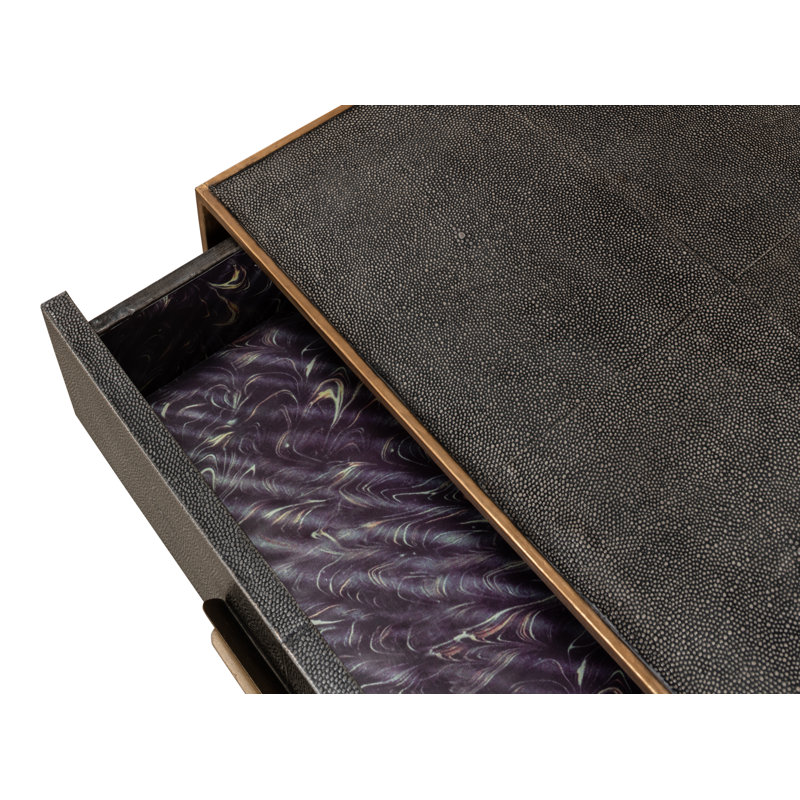Shagreen 2 - Drawer Solid Wood Nightstand, Antique Gray
