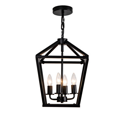 4- Luminaire suspendu noir, plafonnier industriel avec cage ouverte, ampoule E12, hauteur réglable pour luminaire suspendu de cuisine, douille, salle à manger suspendue