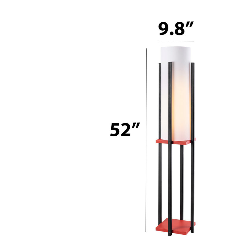 Safa 51.18'' Column Floor Lamp, Red