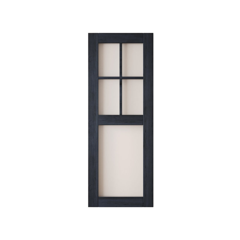Porte de grange coulissante en bois massif non assemblé 26 po x 80 po de couleur bleu marine 26 po x 80 po, 26 po x 80 po