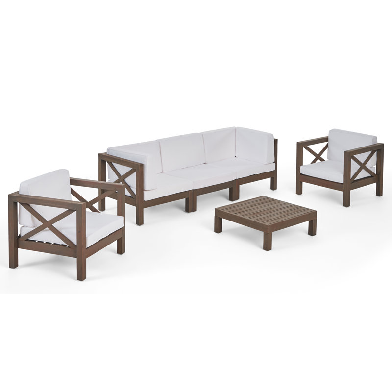Sklar 5 - Person Patio Conversation Set with Cushions, White