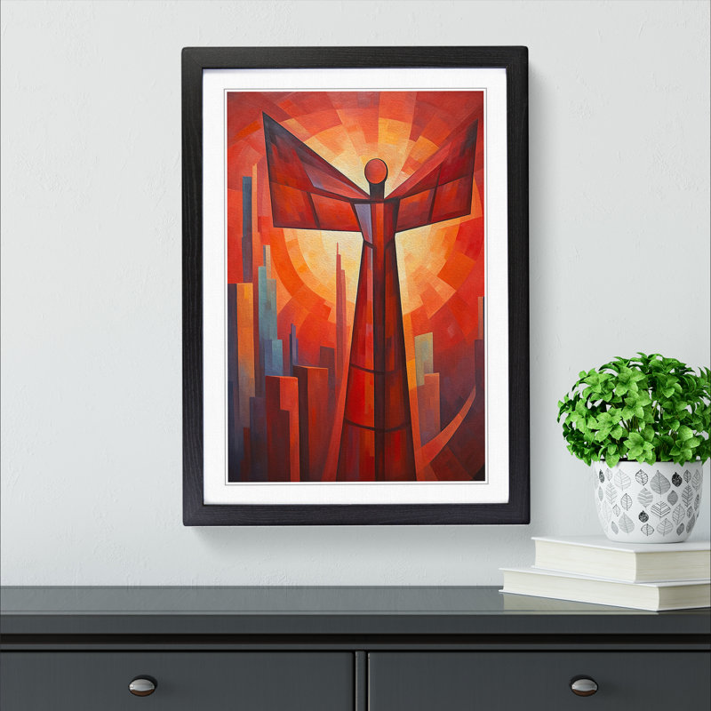 Single Picture Frame Print on Wood, 46cm H x 34cm W, Black Framed
