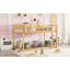 Lit superposé simple au-dessus d'un lit superposé en bois massif, lit au sol avec, peu encombrant et convertible pour l'organisation de la chambre à coucher, tablette de rangement pleine longueur avec garde-corps, super petits dortoirs, rangement sur mezzanine, 3 marches de 250 lb