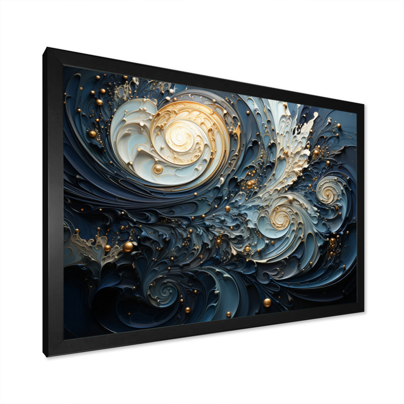 Quartis spirales célestes III sur toile, H 30 po x l 40 po x P 1,5 po, Cadre photo noir