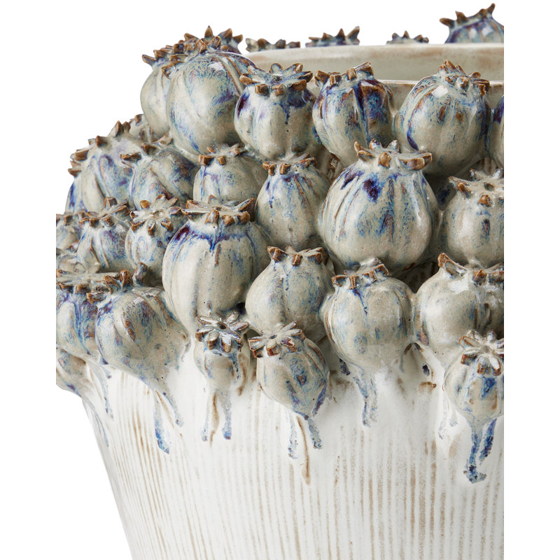 Poppy Pod Handcrafted Ceramic Table Vase, 15" H x 14.75" W x 14.75" D