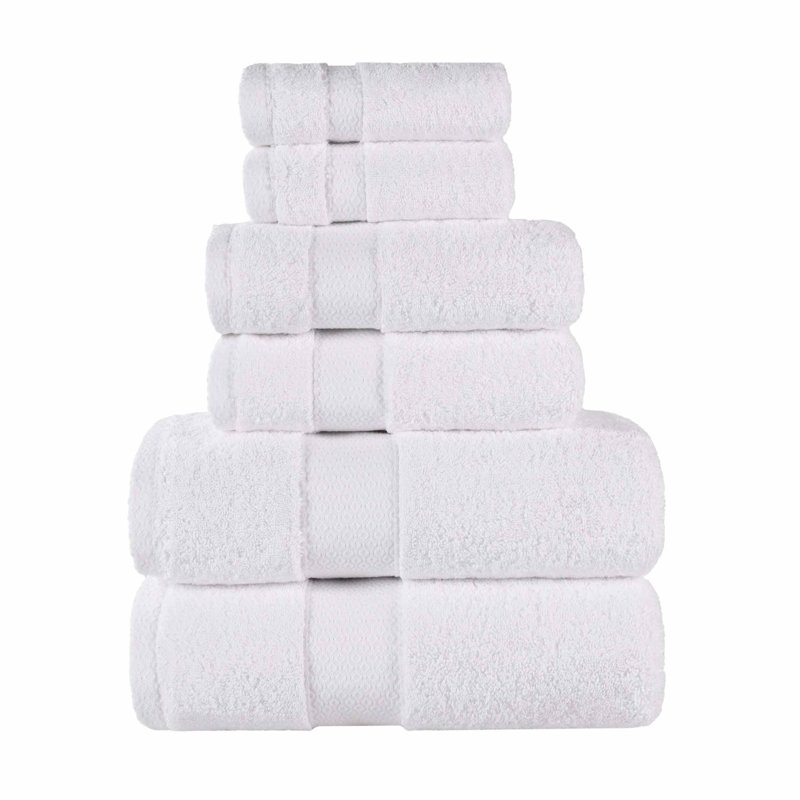Ensemble de serviettes en coton égyptien 6 pièces Niles, Blanc