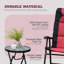 Ensemble de mobilier d'extérieur 3 pièces avec table basse en verre et 2 chaises berçantes pliantes et rembourrées