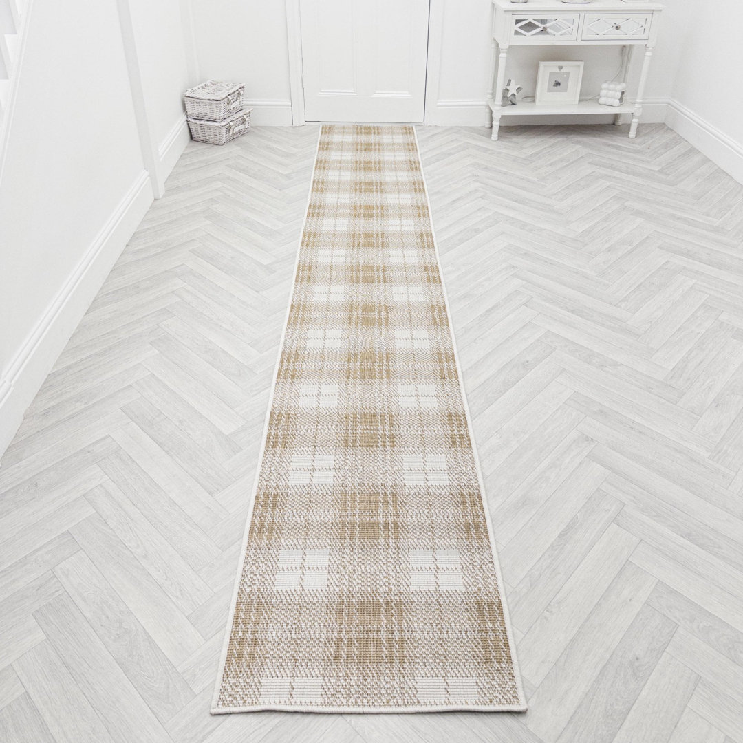 Runner Plaid Flatweave Area Rug