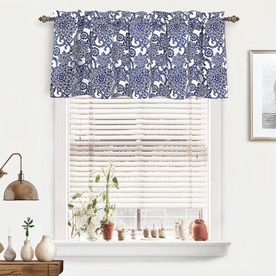Zeledon Floral Lined Blackout Kitchen Valance Tailored 52" Window Valance