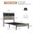 Single Bed Frame With Head Storage And A Central Charging Point, Gray Wood Tone, Metal Structure, Quick Assembly For Bedroom Setup - End Station, Tone Frame, & Build, Room-1662049812