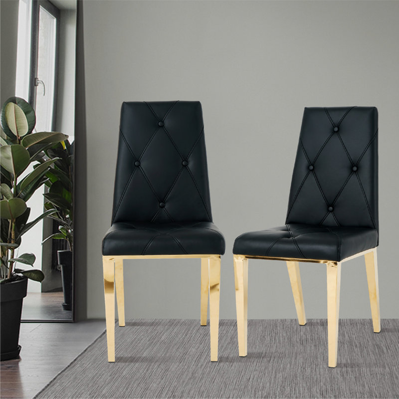 Chaise parsons Kimayah, Noir, Or