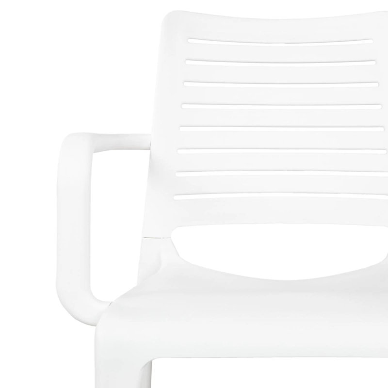 Geralde Stacking Patio Dining Armchair with Cushion, White