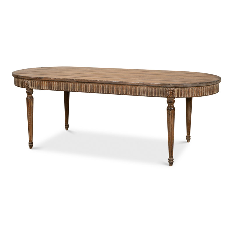 Olguin Oval Pine Wood Dining Table