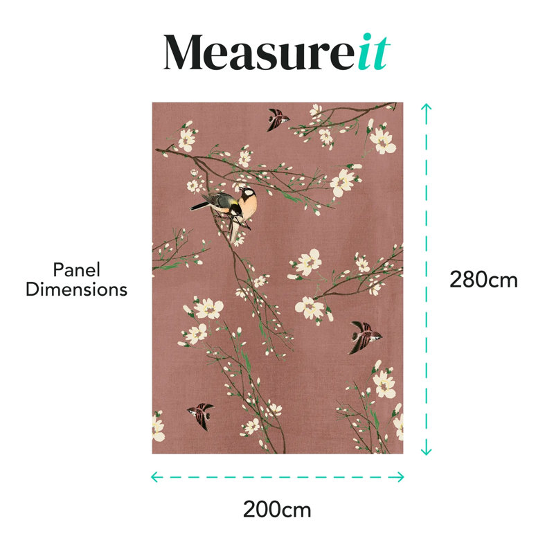 Superfresco Easy Birds & Blossom Print To Order Mural, Pink, 200cm L x 280cm W