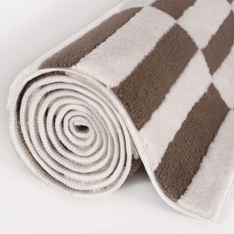 Loft Modern Striped Living Room Area Rug and Runner Soft Pile, Brown/Ivory, Rectangle 160 x 230 cm