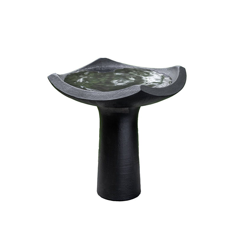 Alinuswe Concrete Pedestal Birdbath, Nero Nuovo