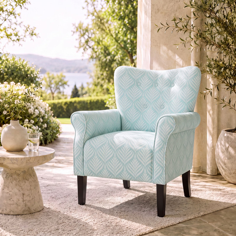 Chaise d'appoint moderne rembourrée - bleu fronde, Bleu fronde