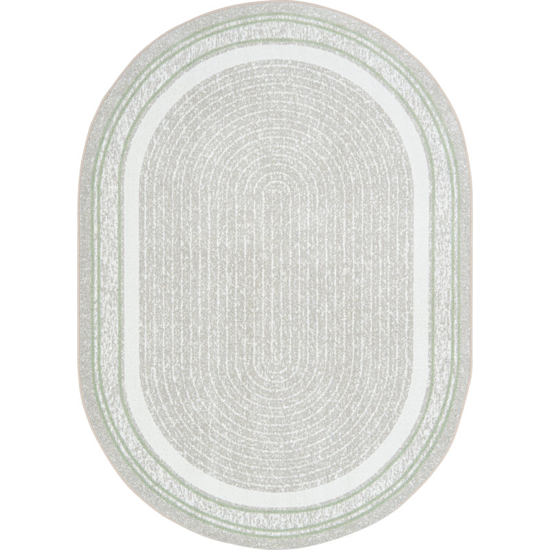 Cozy Corner Area Rug in Color Sage, Oval 7'8" x 10'9"